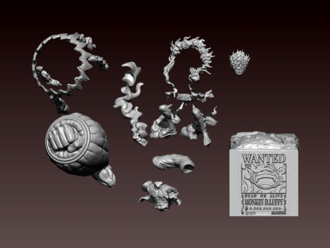 LUFFY NIKA - GEAR 5 - ONE PIECE - SPLIT PART - 3D PRINT MODEL Model do druku 3D