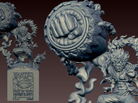 LUFFY NIKA - GEAR 5 - ONE PIECE - SPLIT PART - 3D PRINT MODEL Model do druku 3D