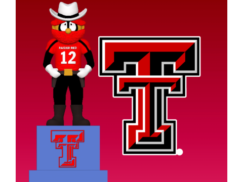 NCAA - TEXAS TECH RED RAIDERS FOOTBALL MASCOT STATUE - 3D PRINT 3D Принт Модель