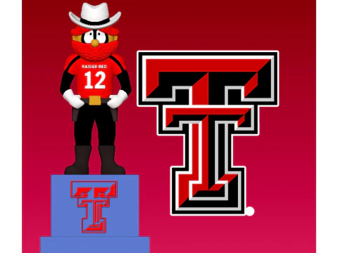 NCAA - TEXAS TECH RED RAIDERS FUTBOL MASKOT HEYKELİ - 3D BASKI 3D Baskı Modeli