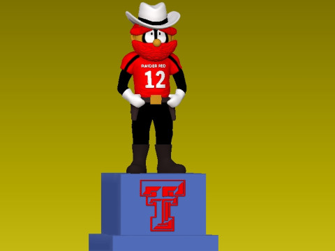NCAA - TEXAS TECH RED RAIDERS FOOTBALL MASCOT STATUE - 3D PRINT Modèles 3D en vedette