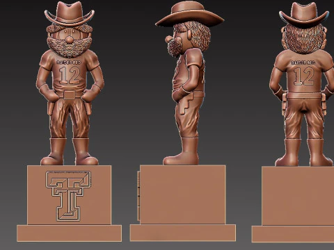 NCAA - TEXAS TECH RED RAIDERS FOOTBALL MASCOT STATUE - 3D PRINT 3D Print Model