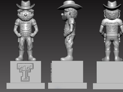 NCAA - TEXAS TECH RED RAIDERS FOOTBALL MASCOT STATUE - 3D PRINT Modèles 3D en vedette
