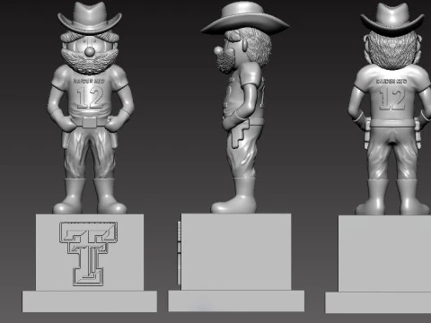 NCAA - TEXAS TECH RED RAIDERS FOOTBALL MASCOT STATUE - 3D PRINT 3D Print Model