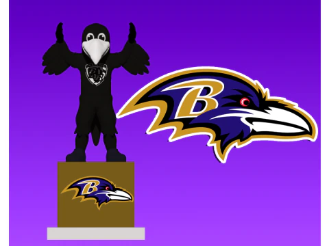 НФЛ - СТАТУЯ ТАЛІСМІНА БАЛТИМОР РЕЙВНС - POE - 3D ПРИНТ 3D Принт Модель