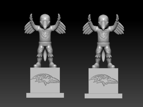 NFL - BALTIMORE RAVENS MASCOT STATUE - POE - 3D PRINT Modèles 3D en vedette