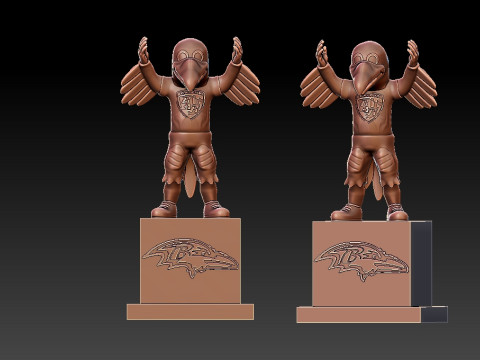 NFL - BALTIMORE RAVENS MASCOT STATUE - POE - 3D PRINT Modèles 3D en vedette