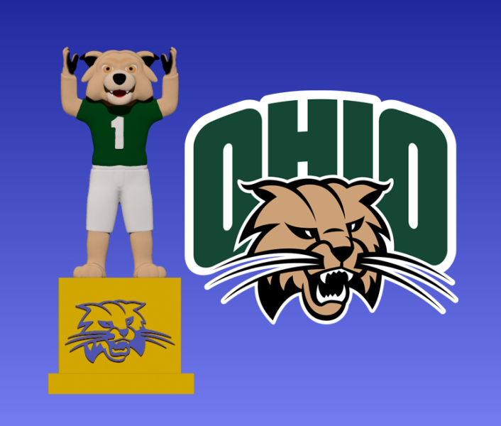 NCAA - OHIO BOBCATS MASCOT STATUE - 3D PRINT 3D Print Model .c4d .max .obj .3ds .fbx .stl .blend 