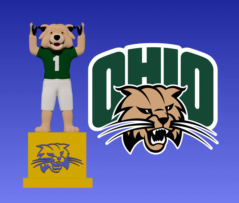NCAA - OHIO BOBCATS MASCOT STATUE - 3D PRINT 3D Print Model .c4d .max .obj .3ds .fbx .stl .blend 