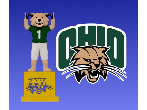 NCAA - OHIO BOBCATS MASCOT STATUE - 3D PRINT 3D Print Model