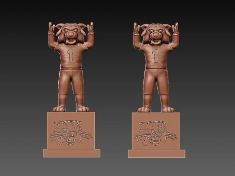 NCAA - OHIO BOBCATS MASCOT STATUE - 3D PRINT 3D Print Model