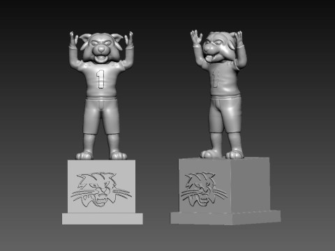 NCAA - OHIO BOBCATS MASCOT STATUE - 3D PRINT 3D Print Model