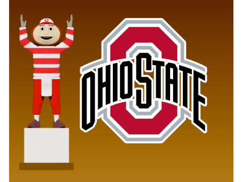BRUTUS BUCKEYE - OHIO STATE UNIVERSITY - MASCOT Modelo de Impressão 3D