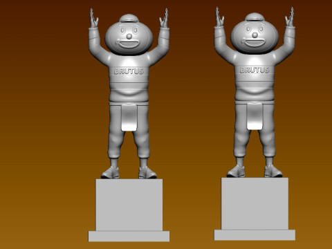 BRUTUS BUCKEYE - OHIO STATE UNIVERSITY - MASCOT 3Dプリントモデル