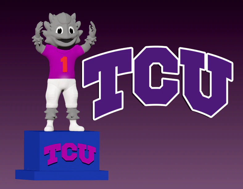 NCAA - TCU Horned Frogs mascot statue - 3d Print 3D Print Model .c4d .max .obj .3ds .fbx .stl .blend 