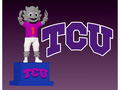 NCAA - TCU Horned Frogs mascot statue - 3d Print 3Dプリントモデル
