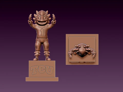 NCAA - TCU Horned Frogs mascot statue - 3d Print 3D Print Model