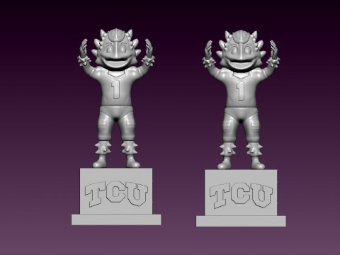NCAA - TCU Horned Frogs mascot statue - 3d Print 3D printmodel