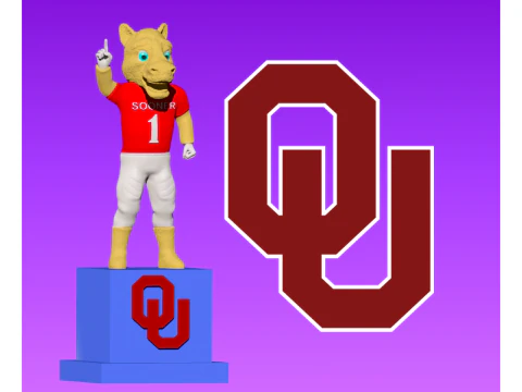 NCAA - Oklahoma Sooners mascot statue - 3d Print 3D Print Model