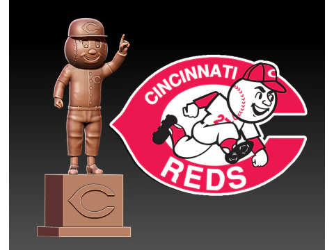 MLB-posąg maskotki Mr RED-Cincinnati Reds-druk 3D Model do druku 3D