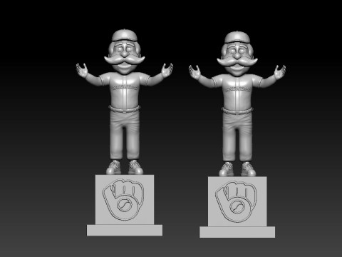MLB - Milwaukee Brewers mascot statue - 3d Print 3D 打印模型