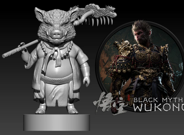 Black Myth Wukong - Zhu Bajie Boss - CHINESE GAME 3D Print Model .c4d .max .obj .3ds .fbx .stl .blend 