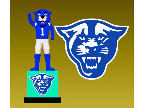 NCAA - Est&aacute;tua do mascote do futebol americano dos Georgia State Panthers Modelo de Impressão 3D