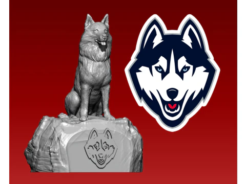 NCAA - UConn Huskies football mascot statue - 3d Print 3D Print Model