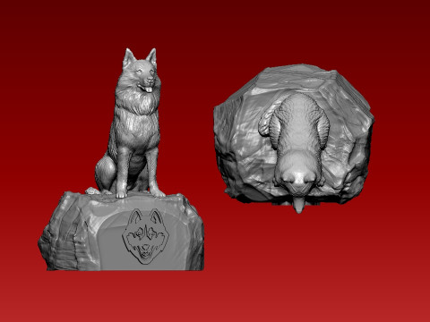 NCAA - UConn Huskies football mascot statue - 3d Print Modello di stampa 3D