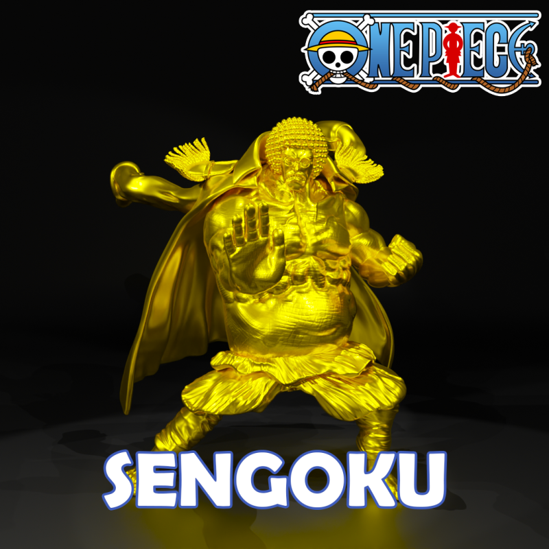 SENGOKU Buddha Fan art - ONE PIECE - 3D PRINT 3Dプリントモデル .c4d .max .obj .3ds .fbx .stl .blend 