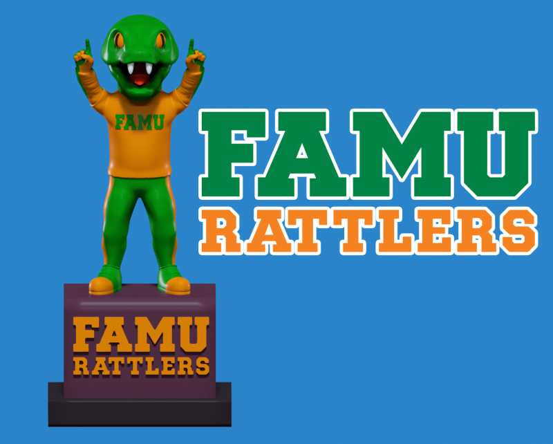 NCAA - Florida AM Rattlers football mascot statue - 3d Print 3Dプリントモデル .c4d .max .obj .3ds .fbx .stl .blend 