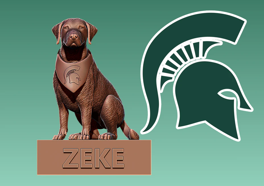 Zeke the Wonder Dog - Michigan State University Spartan football 3D Print Model .c4d .max .obj .3ds .fbx .stl .blend 