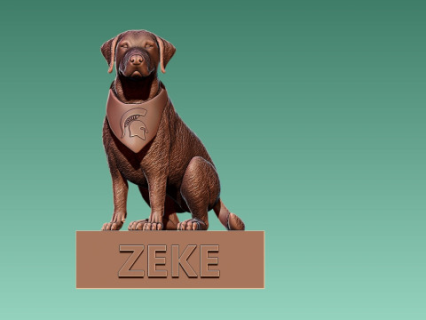 Zeke the Wonder Dog - Michigan State University Spartan football 3D Baskı Modeli
