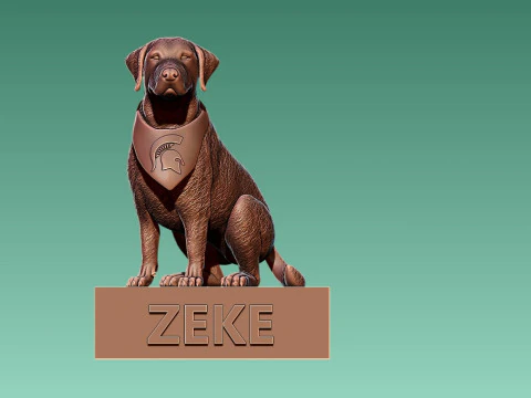 Zeke the Wonder Dog - Michigan State University Spartan football 3D Print Model