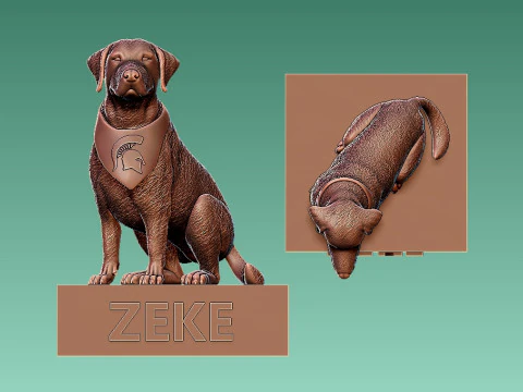 Zeke the Wonder Dog - Michigan State University Spartan football 3D Print Model