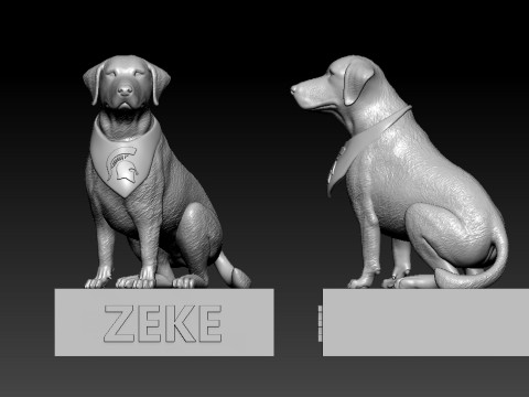 Zeke the Wonder Dog - Michigan State University Spartan football 3D Baskı Modeli