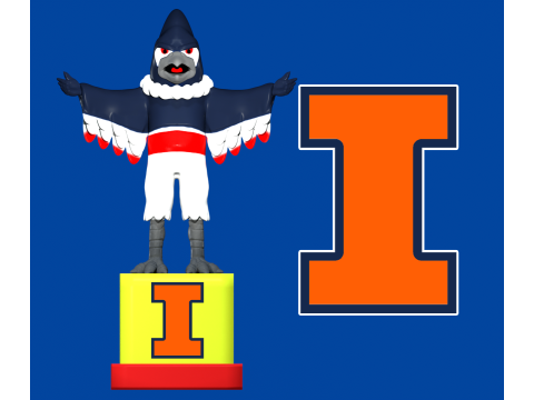 NCAA - Kingfisher mascot statue - UIUC - 3d Print 3D Принт Модель