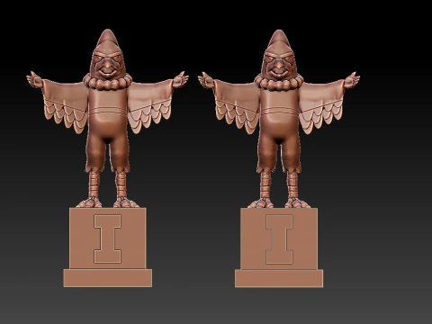 NCAA - Kingfisher mascot statue - UIUC - 3d Print 3D Print Model