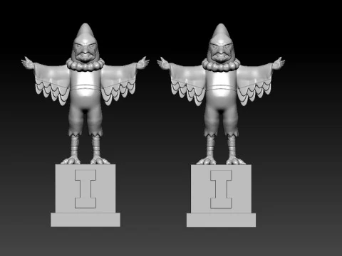 NCAA - Kingfisher mascot statue - UIUC - 3d Print 3D Print Model