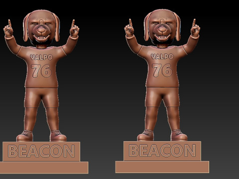 NCAA - Beacon mascot - Valparaiso University - 3d print 3Dプリントモデル