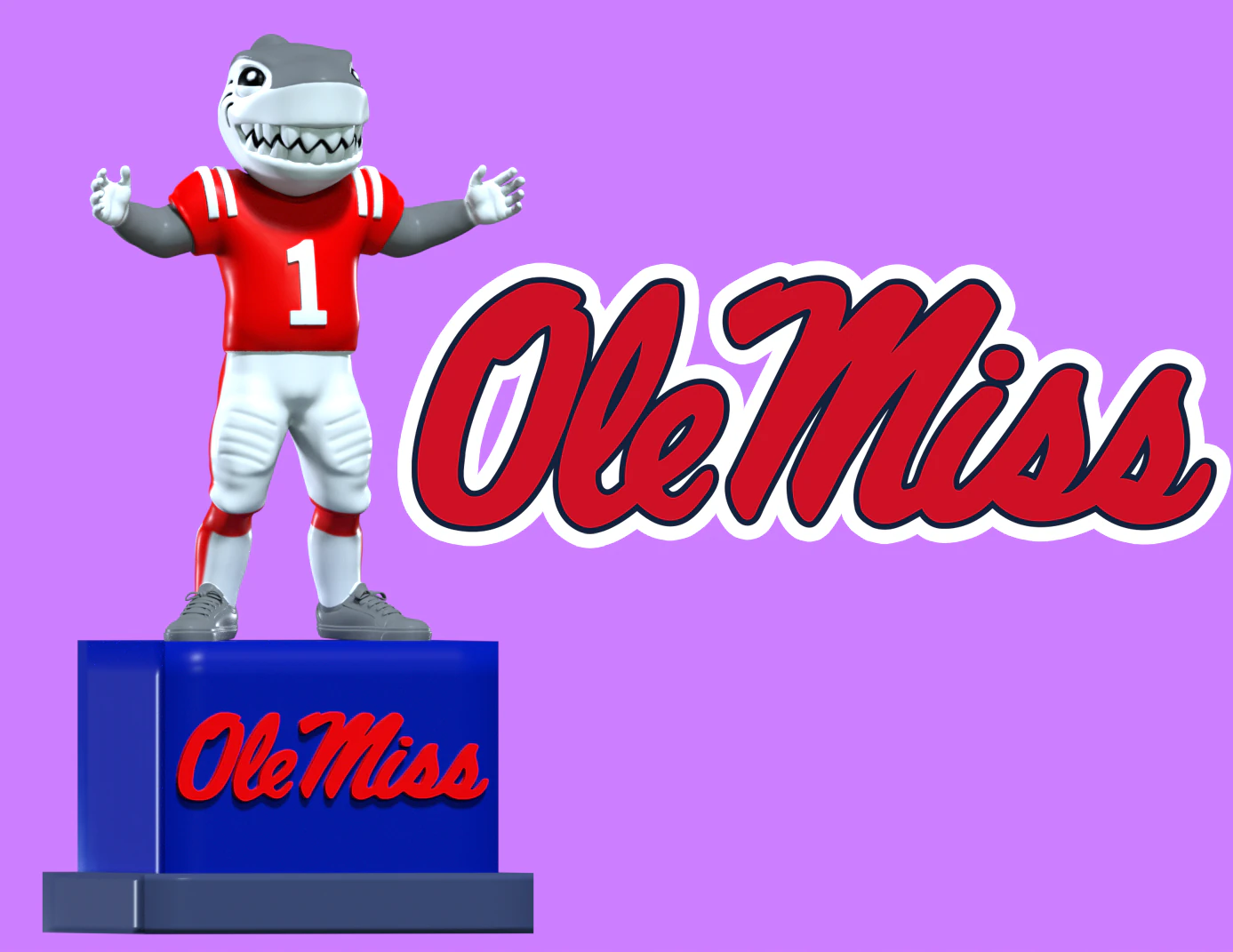 NCAA - Tony the Landshark - Ole Miss Rebels - 3d Print 3D Print Model .c4d .max .obj .3ds .fbx .stl .blend 