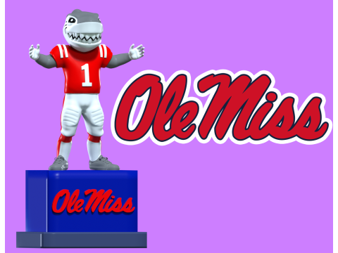 NCAA - Tony the Landshark - Ole Miss Rebels - 3d Print 3D Принт Модель