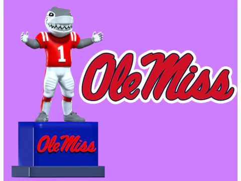NCAA - Tony the Landshark - Ole Miss Rebels - Impress&atilde;o 3D Modelo de Impressão 3D
