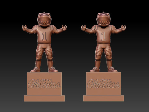 NCAA - Tony the Landshark - Ole Miss Rebels - 3d Print Model do druku 3D