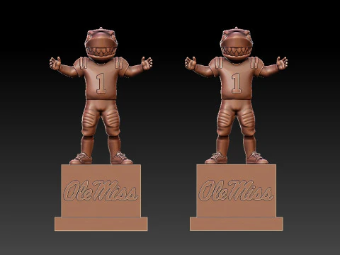 NCAA - Tony the Landshark - Ole Miss Rebels - 3d Print 3D Print Model