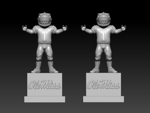 NCAA - Tony the Landshark - Ole Miss Rebels - 3d Print Model do druku 3D