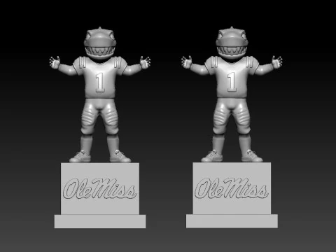 NCAA - Tony the Landshark - Ole Miss Rebels - 3d Print 3D Print Model