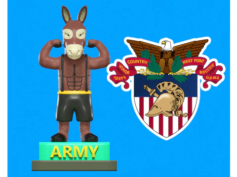 アーミー ミュール - 米国陸軍士官学校のマスコット - 3D プリント 3Dプリントモデル