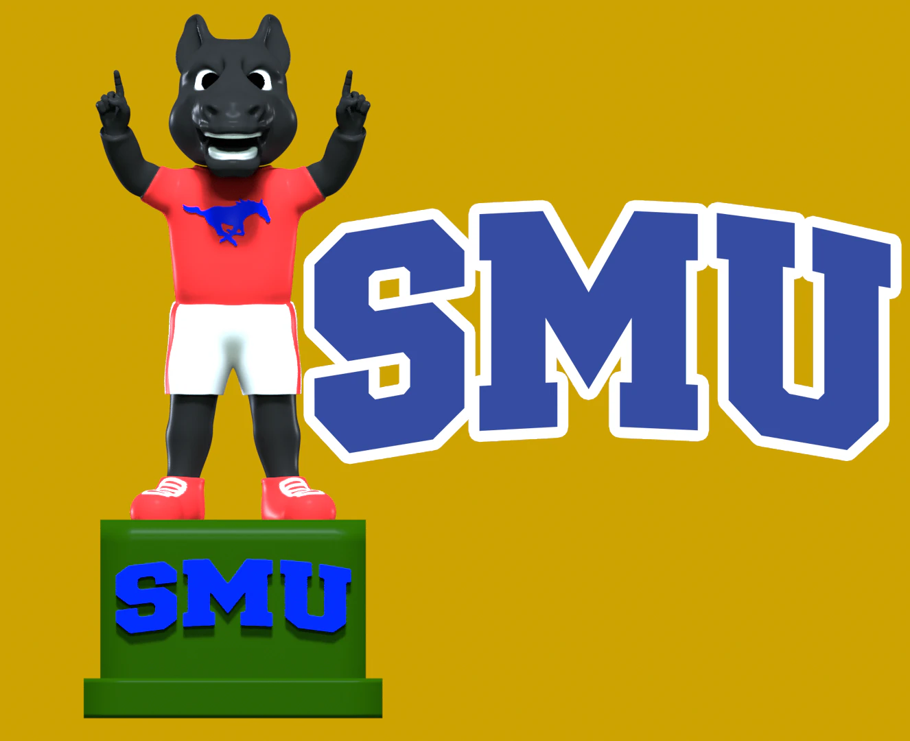 NCAA - Peruna mascot Southern Methodist University - 3d Print 3D Print Model .c4d .max .obj .3ds .fbx .stl .blend