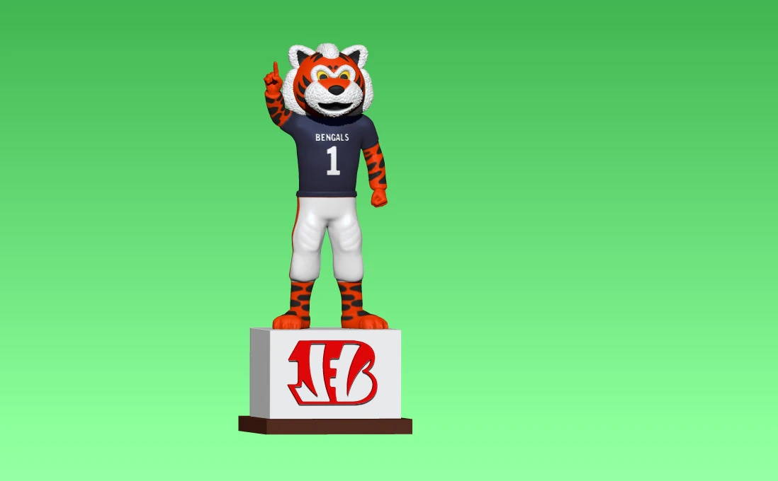 Cincinnati Bengals mascot- WHO DEY - 3D PRINT 3D Print Model .c4d .max .obj .3ds .fbx .stl .blend 